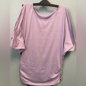 Light purple peep shoulder top